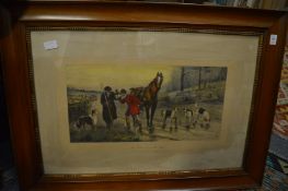 A pair of hunting prints and another print.