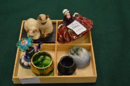 A Royal Copenhagen frog and other collectables.