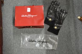 A pair of leather gloves.