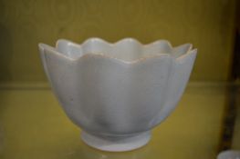A Chinese celadon glazed petal shaped bowl.