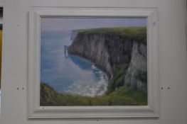 Neil Tyer, Flamborough Head, oil on canvas.