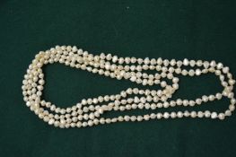 A fresh water pearl necklace.