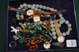 A quantity of bijouterie and watches.