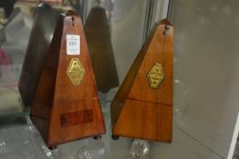 Two metronomes.