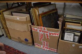 A quantity of paintings, prints and frames.