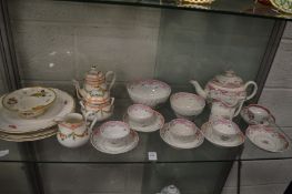 A collection of 19th century and later porcelain to include a part tea service, possibly Newhall,