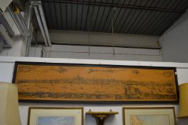 Panoramic scene of London, colour print.