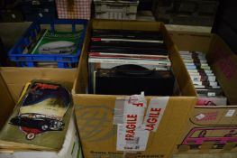 A quantity of books and motoring magazines, records etc.