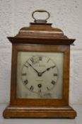 J W Benson of London, a small oak cased mantel clock.