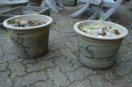 Two decorative plant pots.