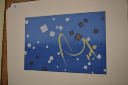 Three original Japanese wood block prints of Kimono designs.