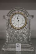 A Waterford crystal mantel clock.