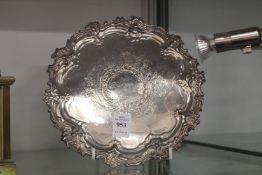 An early engraved plated salver or waiter.