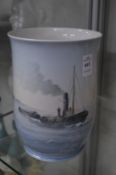 A Copenhagen vase painted with a tug no: 8715-460.