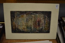 M Surleau, 'Sctio' oil on panel, mounted but unframed.