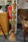 A large Bernard Rooke floor standing studio pottery lamp.