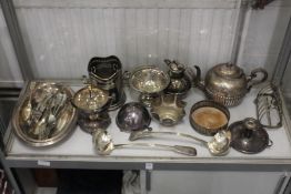 A quantity of plated wares.