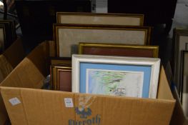 A small group of paintings and prints.