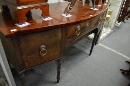 Large Georgian style mahogany bow fronted sideboard.