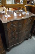 A good George III design mahogany serpentine fronted chest of drawers.