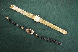Ladies 9ct gold wristwatch and another watch.