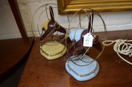 Two early colourful Pifco electric fans.