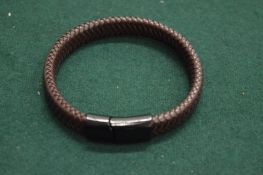Handmade leather cuff style bracelet.