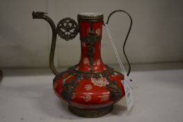A small metal mounted Japanese ewer.