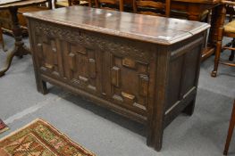 An 18th century oak coffer.