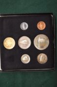 A Royal Canadian mint 1967 proof set including gold 20 dollar coin.