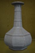 A Chinese celadon crackle glazed bottle vase.