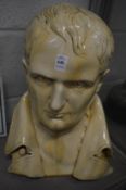 A large pottery bust of Napoleon.