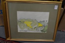 Two watercolours depicting landscapes.