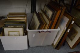 A quantity of paintings and prints.