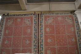 A large pair of Kashmir wall hangings or rugs, 280cm x 185cm.