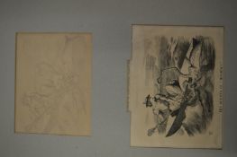 John Tenniel, The Octopus of Monopoly, pencil signed along with the Punch printed cartoon, mounted