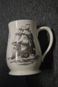 A Wedgwood tankard depicting a sailing ship.