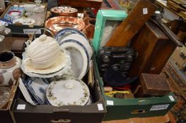 Household china, glass and miscellaneous collectables to include a Piranha fish and the head of a