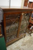 Mahogany two door bookcase.