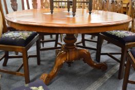 A Victorian mahogany circular tilt-top breakfast table.