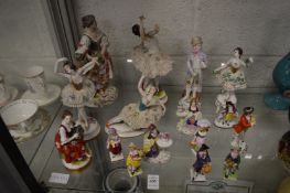 A collection of porcelain figures.