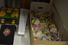 A group of small Chinese pottery temples and other items etc.