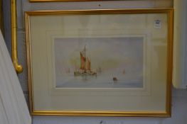 L. Earp, shipping at day break, watercolour.