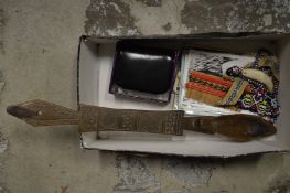 Wooden spoon, North American Indian items etc.