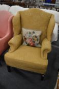 George III style wing armchair.
