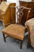 Georgian style mahogany dining chair and another chair.