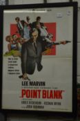 Framed and glazed poster for The Lee Marvin film Point Blank.