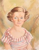 Peter McIntyre (1910-1995) New Zealand, a head and shoulders study of a young girl, oil on canvas