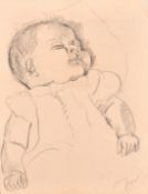 Circle of Henry James Dowd, a sketchbook of crayon drawings of children and animals, 10.5