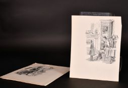 Eric Kincaid (1931-2023), a collection of black and white illustrations for 'The Secret Garden',